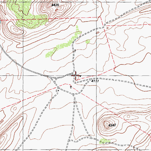 Topographic Map of Gages Lightning Ranch, TX
