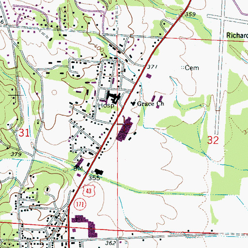 Topographic Map of Town and Country Plaza Shopping Center, AL