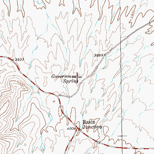 Topographic Map of Government Spring, TX