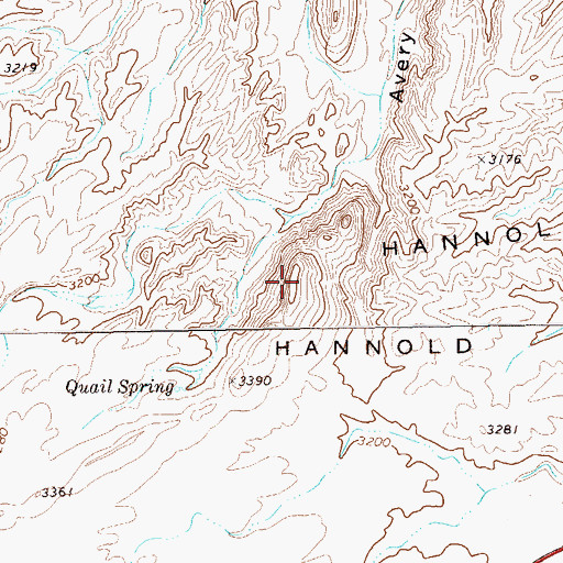 Topographic Map of Hannold Hill, TX