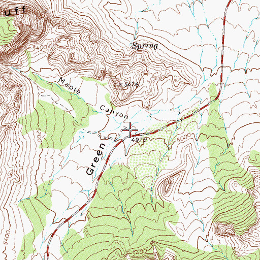 Topographic Map of Maple Canyon, TX