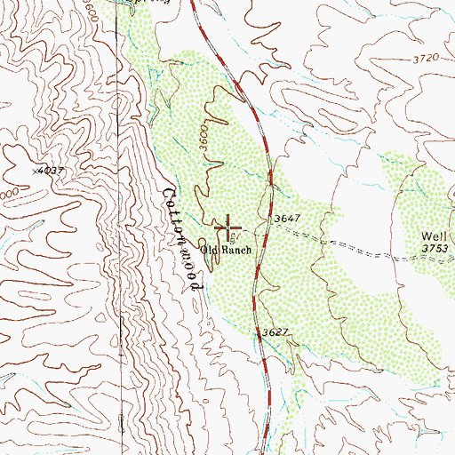 Topographic Map of Old Ranch, TX