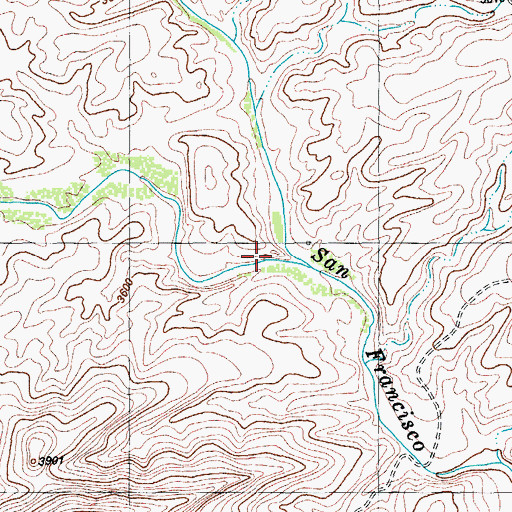 Topographic Map of Pea Blanca Creek, TX