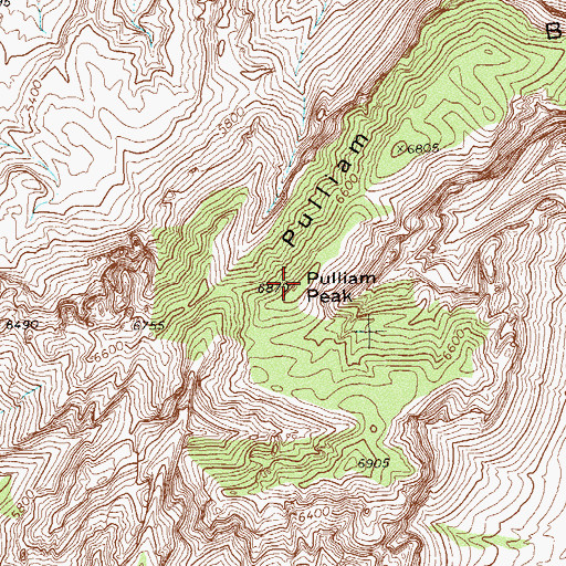 Topographic Map of Pulliam Peak, TX
