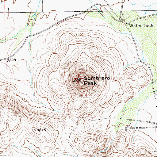Topographic Map of Sombrero Peak, TX