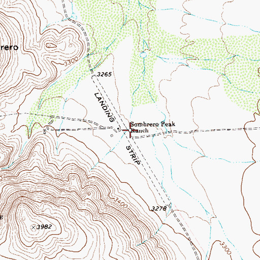 Topographic Map of Sombrero Peak Ranch, TX
