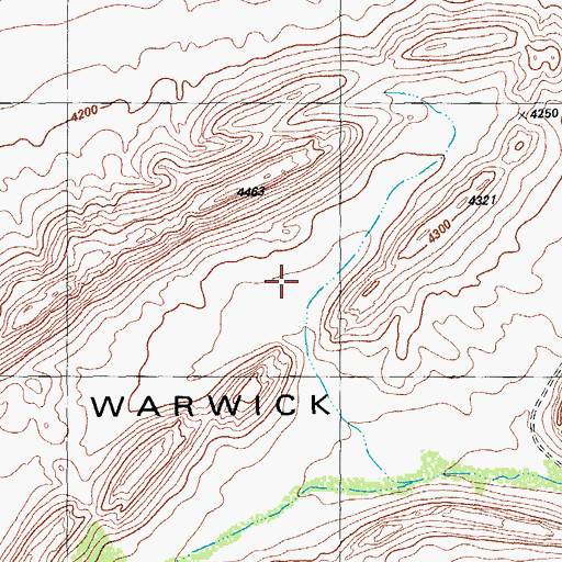 Topographic Map of Warwick Hills, TX
