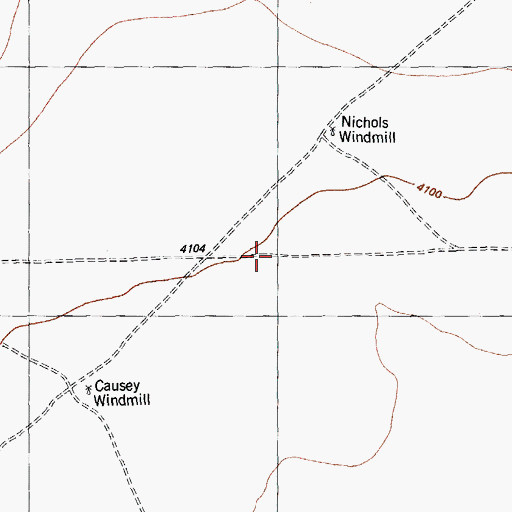 Topographic Map of Warwick School, TX