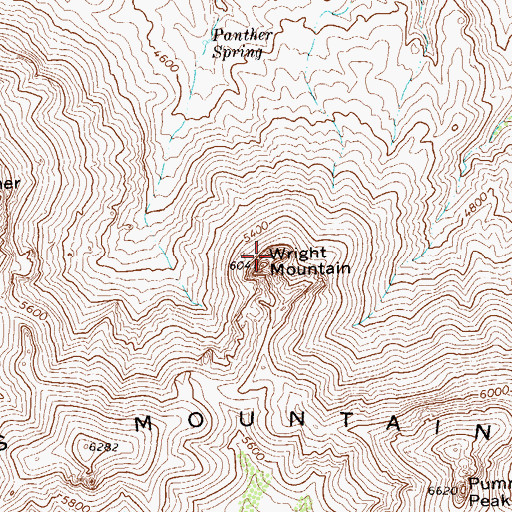 Topographic Map of Wright Mountain, TX