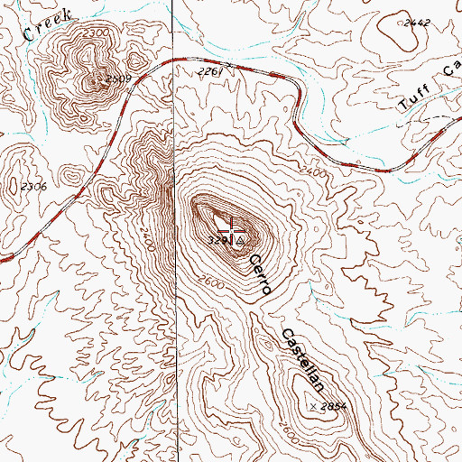 Topographic Map of Cerro Castellan, TX