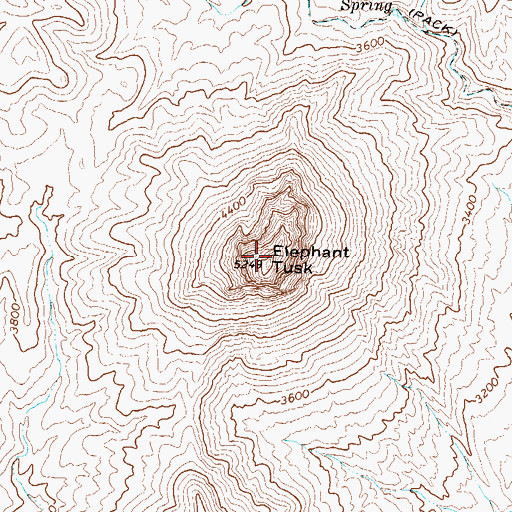 Topographic Map of Elephant Tusk, TX