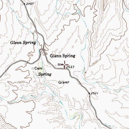 Topographic Map of Glenn Spring, TX