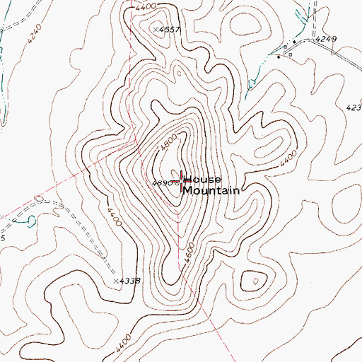 Topographic Map of House Mountain, TX