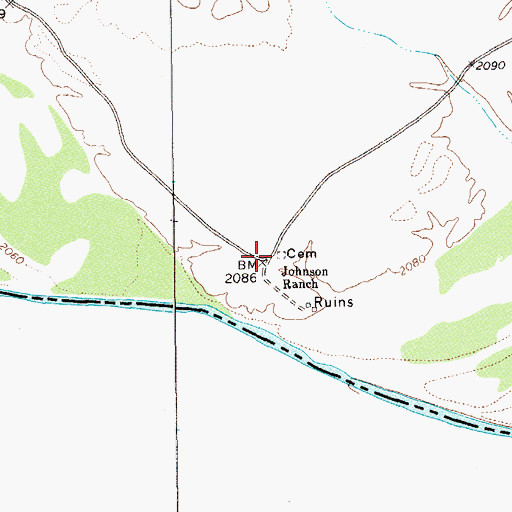 Topographic Map of Johnson Ranch, TX