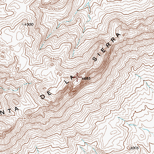 Topographic Map of Punta de la Sierra, TX