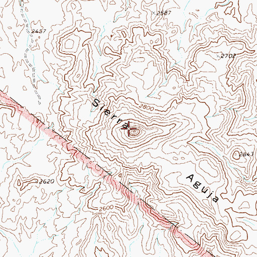 Topographic Map of Sierra Aguja, TX