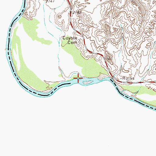 Topographic Map of Alamo Creek, TX