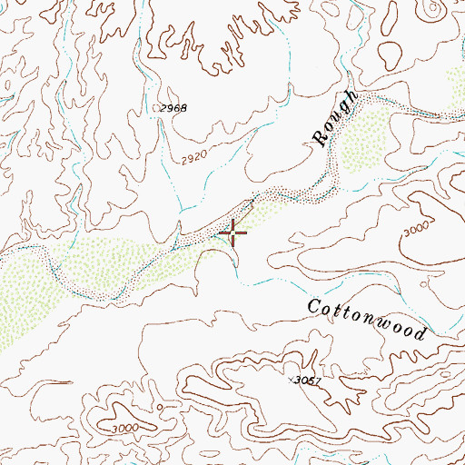 Topographic Map of Cottonwood Creek, TX