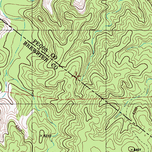 Topographic Map of Glass Mountains, TX
