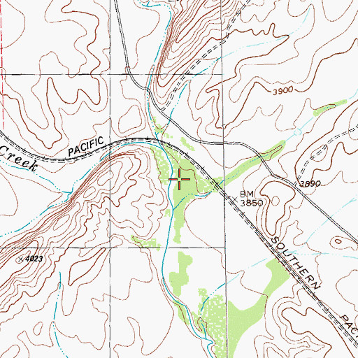 Topographic Map of Willow Creek, TX