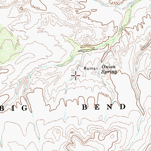 Topographic Map of Onion Spring, TX