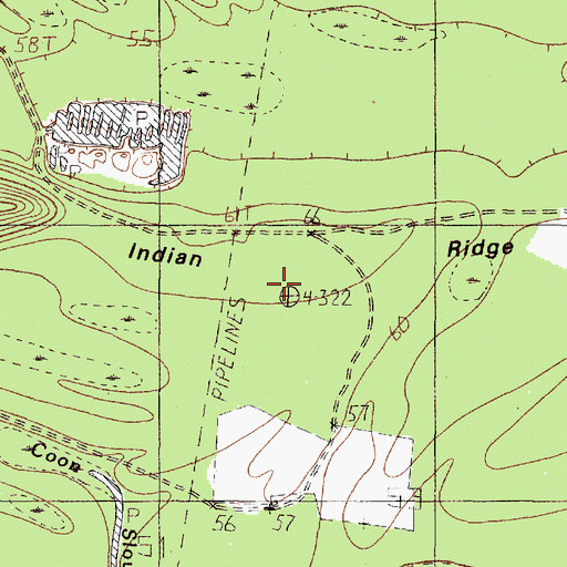Topographic Map of Indian Ridge, TX