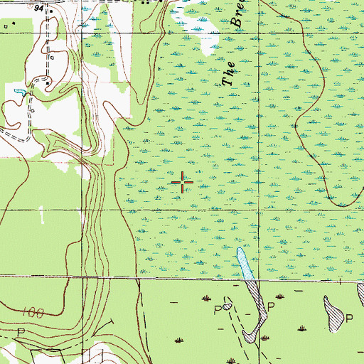 Topographic Map of The Break, TX