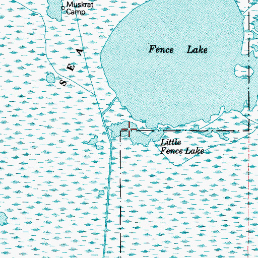 Topographic Map of Little Fence Lake, TX