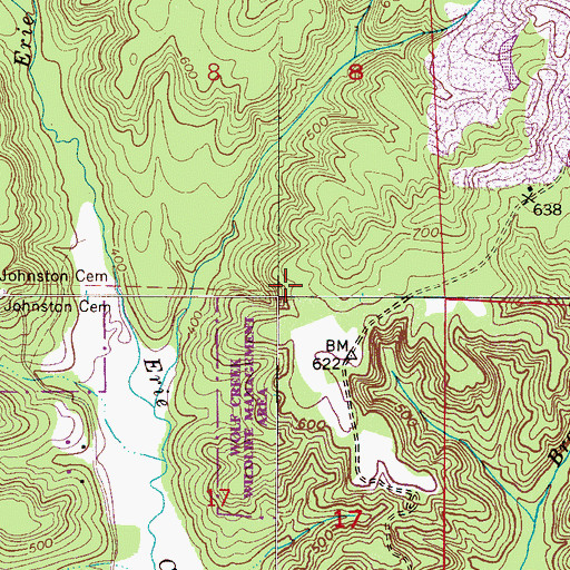 Topographic Map of Wolf Creek Wildlife Management Area, AL