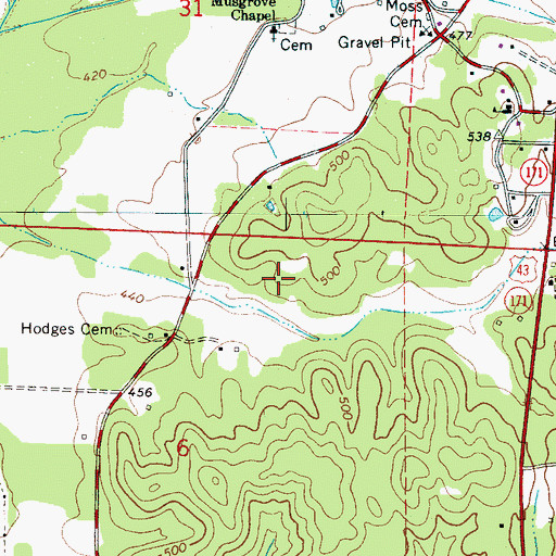 Topographic Map of Zion Church (historical), AL