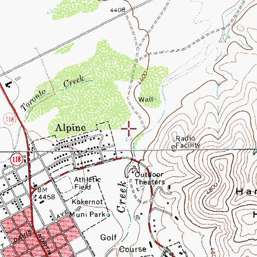 Topographic Map of Kokernot Springs (historical), TX