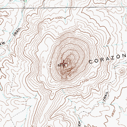 Topographic Map of West Corazon Peak, TX