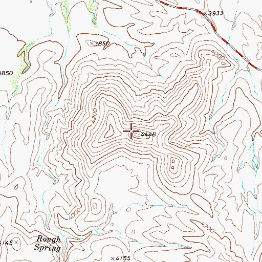 Topographic Map of Rough Mountain, TX