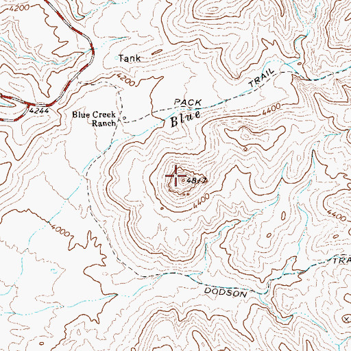 Topographic Map of Carousel Mountain, TX