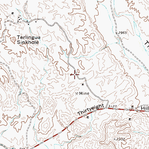 Topographic Map of Little Thirty-Eight Mine, TX