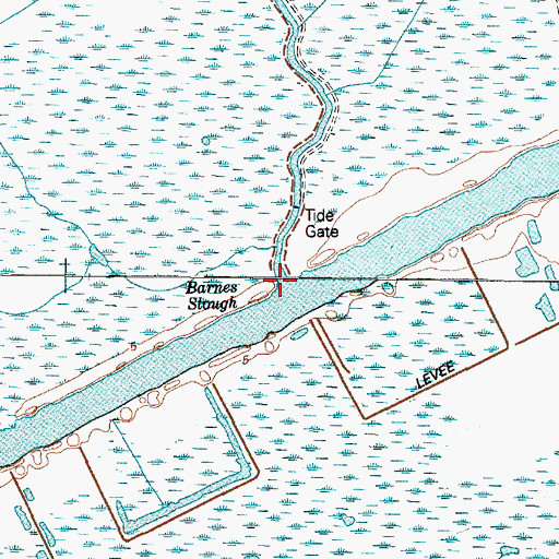 Topographic Map of Barnes Slough, TX