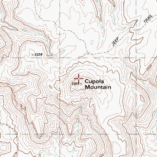 Topographic Map of Cupola Mountain, TX