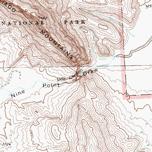Topographic Map of Dog Canyon, TX