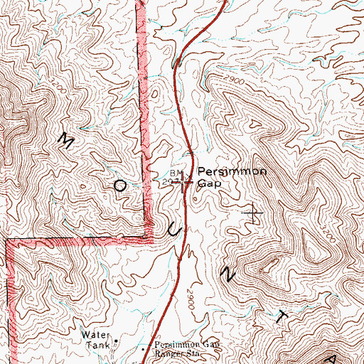Topographic Map of Persimmon Gap, TX