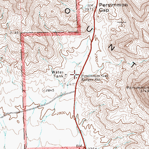 Topographic Map of Persimmon Gap Ranger Station, TX