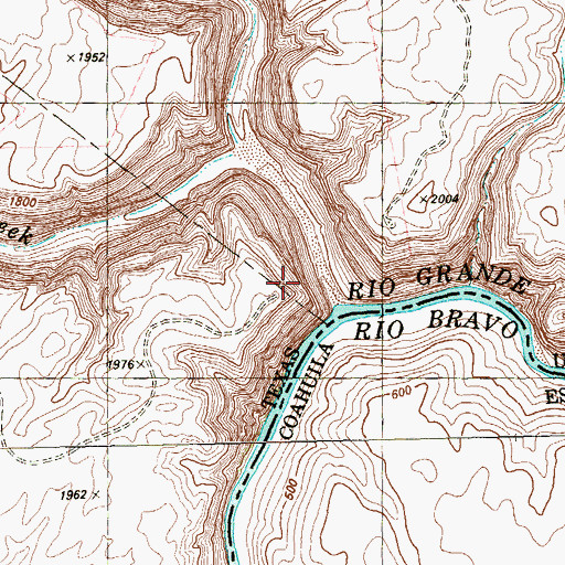 Topographic Map of San Francisco Creek, TX