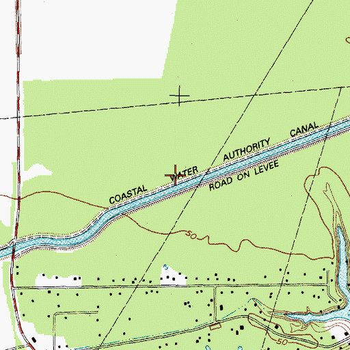 Topographic Map of Coastal Water Authority Canal, TX