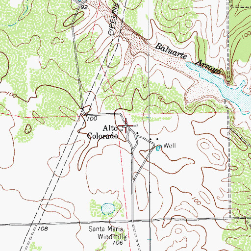 Topographic Map of Alto Colorado, TX