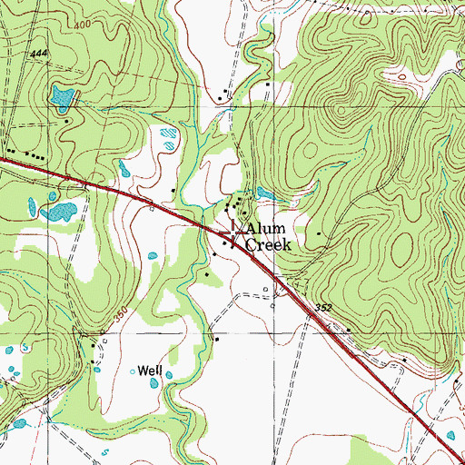 Topographic Map of Alum Creek, TX