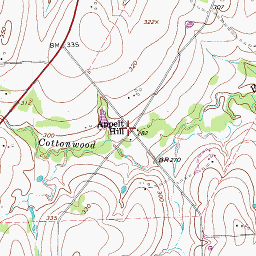 Topographic Map of Appelt Hill, TX