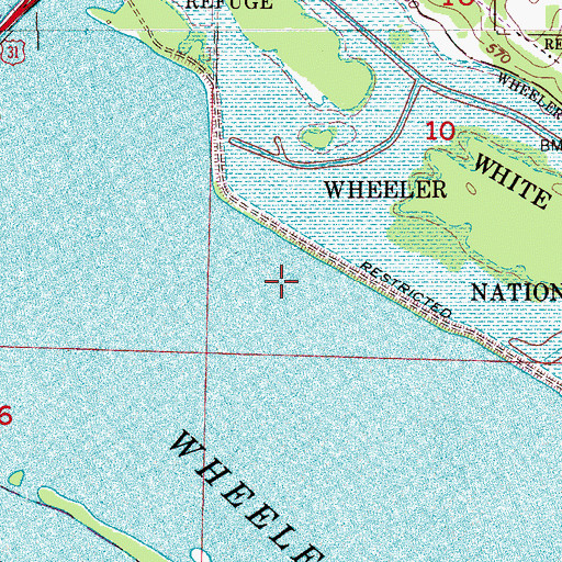 Topographic Map of Beaver Lake (historical), AL