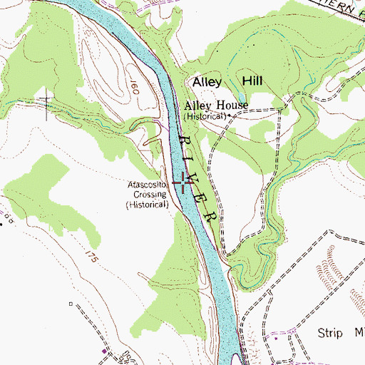Topographic Map of Atascosito Crossing (historical), TX