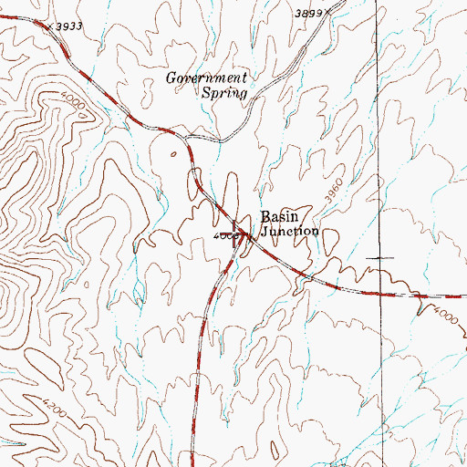 Topographic Map of Basin Junction, TX