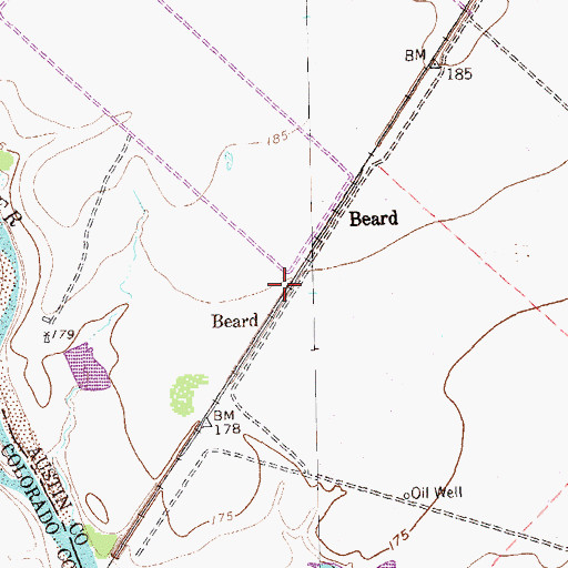 Topographic Map of Beard, TX