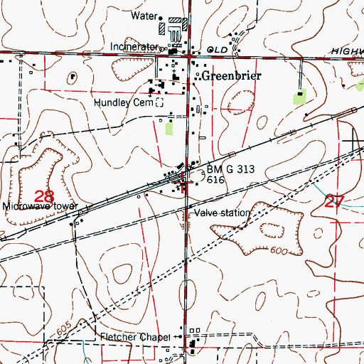 Topographic Map of Bethlehem Church, AL